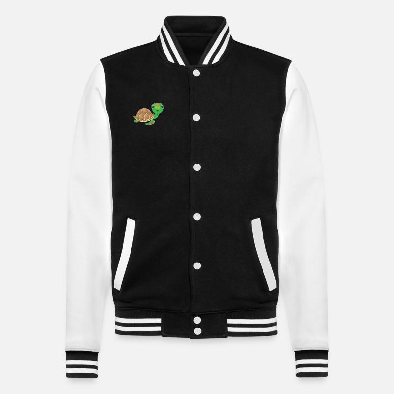 Kawaii Turtle: Sweet Charm - College Sweat Jacket - black/white