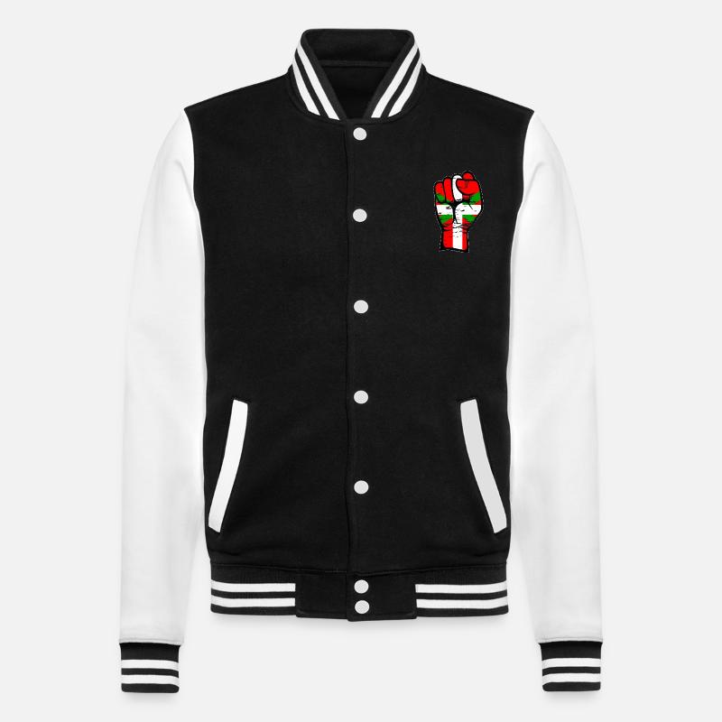Poing de drapeau basque utilisé - Veste Teddy - noir/blanc