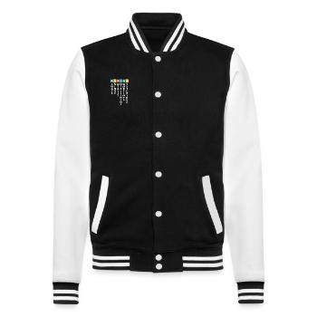 Support Autism Awareness Month Puzzle Piece - College-Sweatjacke - Schwarz/Weiß - Vorne - Nik (191cm) & Marisol (170cm)