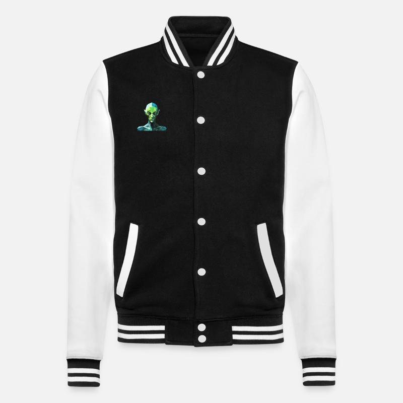 Alien im Polygon-Stil - College-Sweatjacke - Schwarz/Weiß