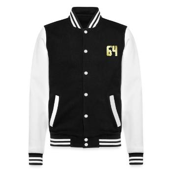 64 Nombre Vintage - Veste Teddy - noir/blanc - Devant - Nik (191cm) & Marisol (170cm)