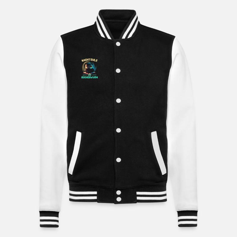 Nachteule Eule Eulen Vogel - College-Sweatjacke - Schwarz/Weiß