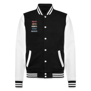 Sonniger Tag am Strand - College-Sweatjacke - Schwarz/Weiß - Vorne - Nik (191cm) & Marisol (170cm)