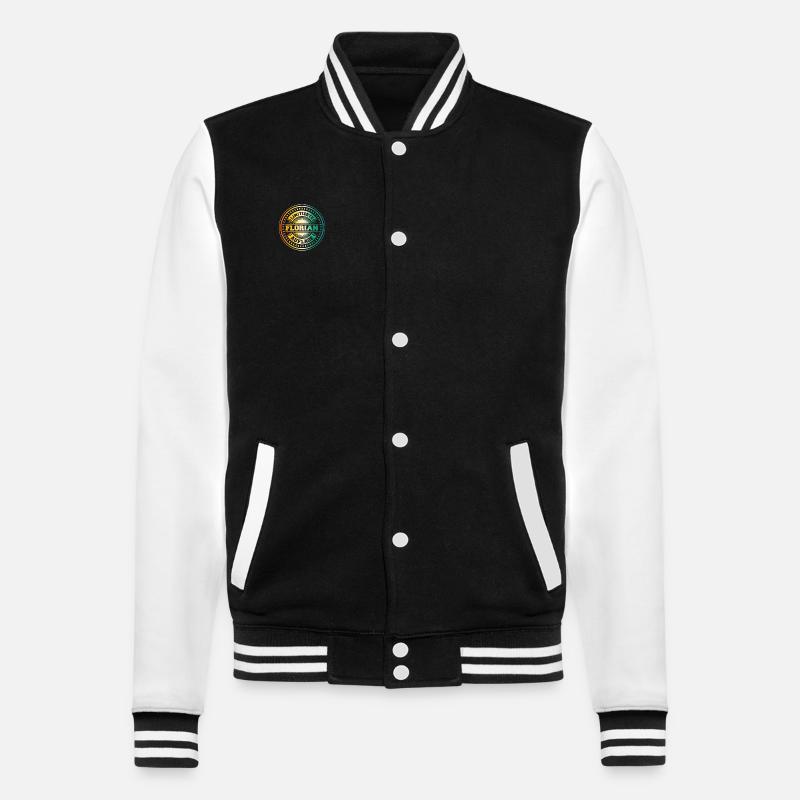 Florian - College-Sweatjacke - Schwarz/Weiß