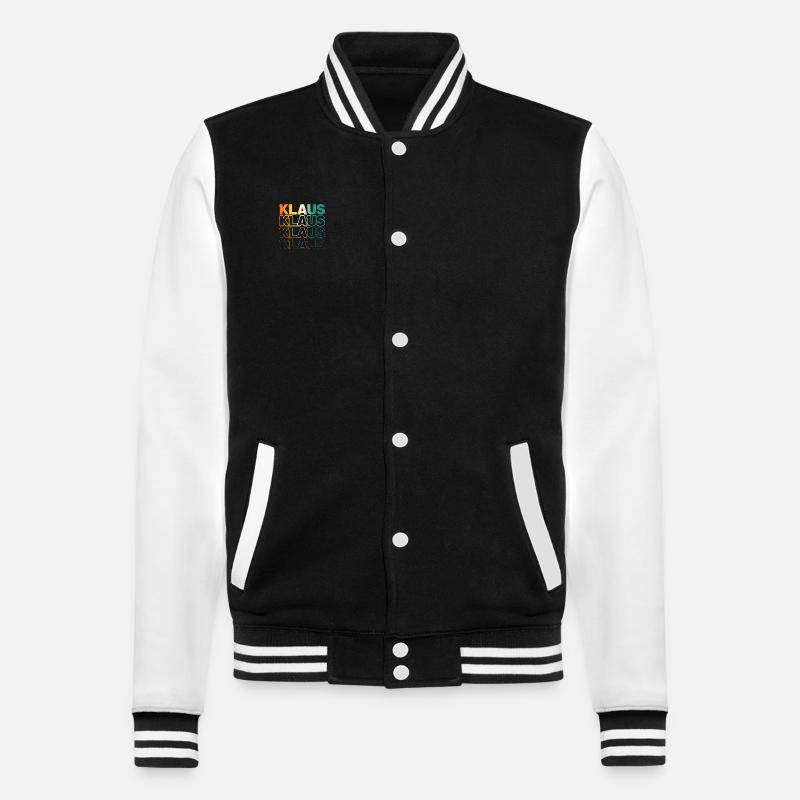 Klaus - College-Sweatjacke - Schwarz/Weiß