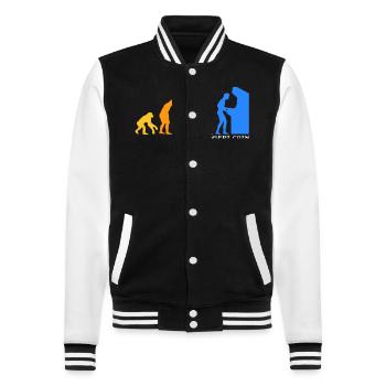 Evolution de l'homme - Veste Teddy - noir/blanc - Devant - Nik (191cm) & Marisol (170cm)