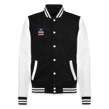 Kroaten Papa Vater Vatertag Hrvatska Kroatien - College-Sweatjacke - Schwarz/Weiß - Vorne - Nik (191cm) & Marisol (170cm)