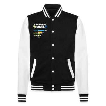 Padel Paddel Schläger Tennis Sport I Geschenk - College-Sweatjacke - Schwarz/Weiß - Vorne - Nik (191cm) & Marisol (170cm)