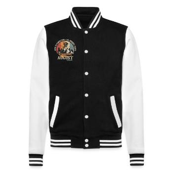 August 2009 Vintage Retro Geburtstag Geschenk 2009 - College-Sweatjacke - Schwarz/Weiß - Vorne - Nik (191cm) & Marisol (170cm)