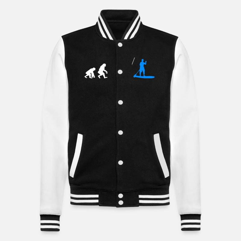 SUP Evolution Stand Up Paddle Geschenk - College-Sweatjacke - Schwarz/Weiß