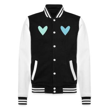 SAINT VALENTINE. bachelorette party. I LOVE YOU. I LOVE YOU. LOVE - College Sweat Jacket - black/white - Front - Nik (191cm) & Marisol (170cm)