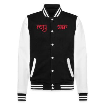 Burmanen Myanmar Asien Urlaub Sommer - College-Sweatjacke - Schwarz/Weiß - Vorne - Nik (191cm) & Marisol (170cm)