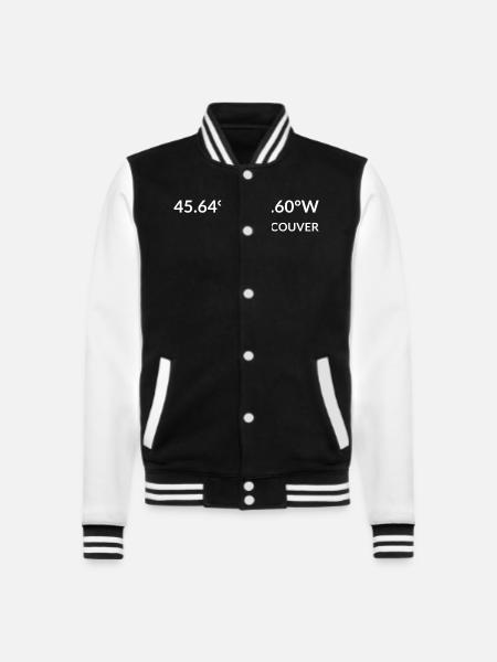 Vancouver Washington USA Koordinaten - College-Sweatjacke - Schwarz/Weiß