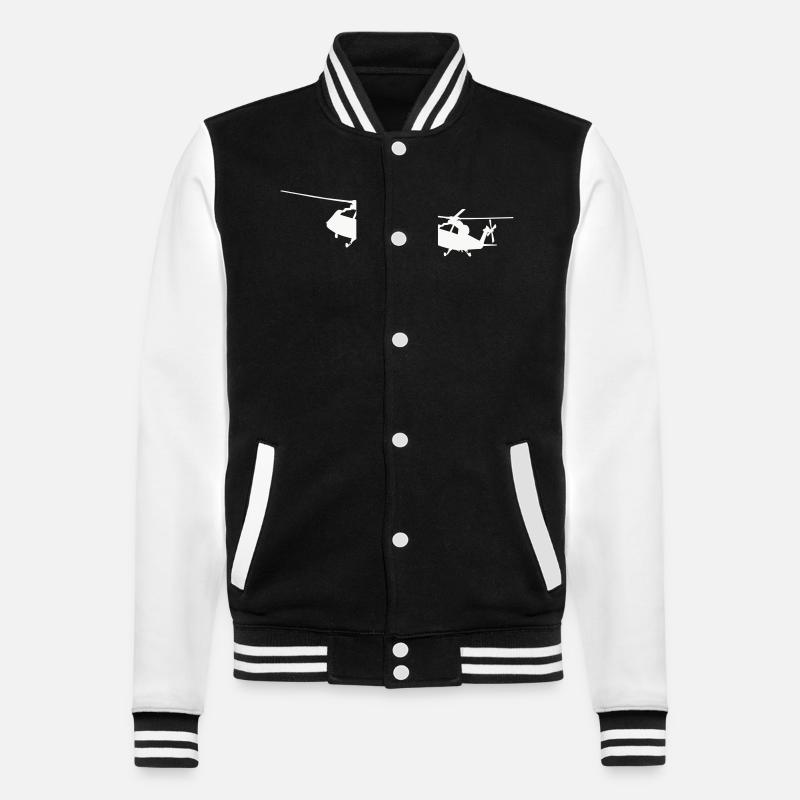 Silhouette d’hélicoptère - Veste Teddy - noir/blanc