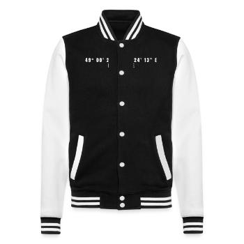 Karlsruhe Baden-Wurttemberg Coordinates - College Sweat Jacket - black/white - Front - Nik (191cm) & Marisol (170cm)