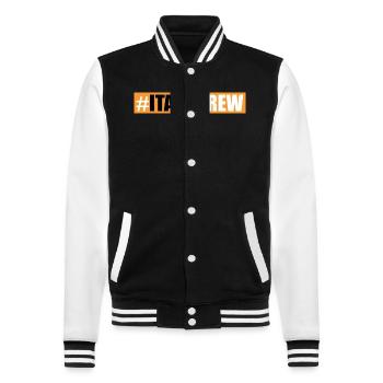 Italy Crew - College Sweat Jacket - black/white - Front - Nik (191cm) & Marisol (170cm)