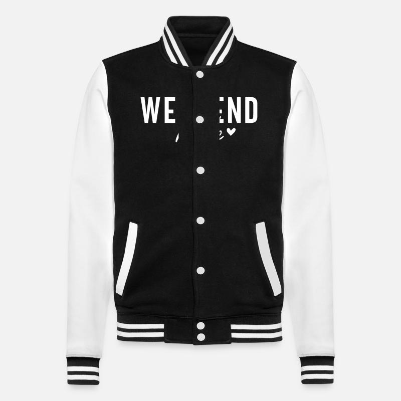 Wochenend-Modus-Stimmung - College-Sweatjacke - Schwarz/Weiß