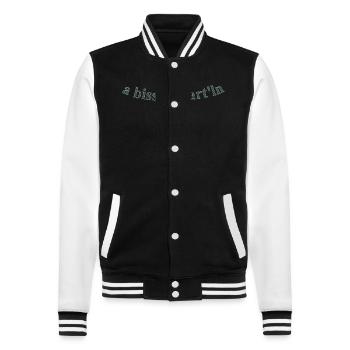 Bisserl garteln - College-Sweatjacke - Schwarz/Weiß - Vorne - Nik (191cm) & Marisol (170cm)