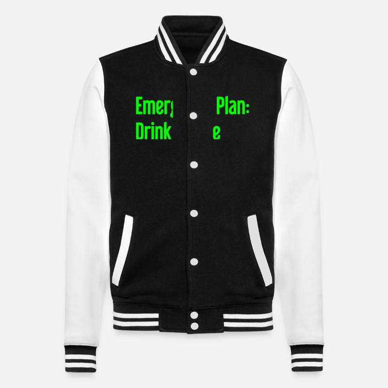 Kaffee-Notfallplan - College-Sweatjacke - Schwarz/Weiß