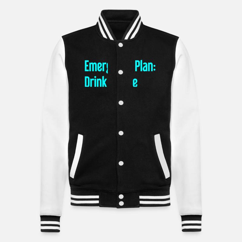 Kaffee-Notfallplan - College-Sweatjacke - Schwarz/Weiß