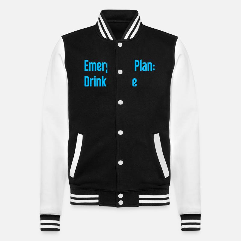 Kaffee-Notfallplan - College-Sweatjacke - Schwarz/Weiß