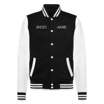 GRANNY. MOM. MOTHER's DAY. HAPPY MOTHER'S BIRTHDAY - College Sweat Jacket - black/white - Front - Nik (191cm) & Marisol (170cm)