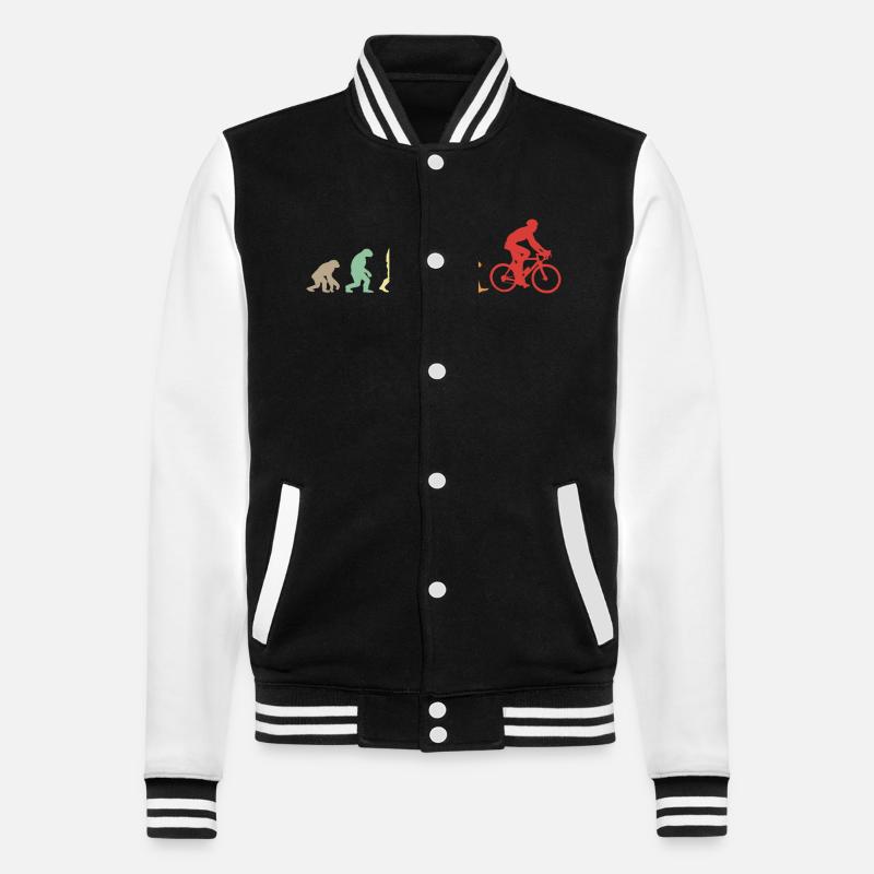 Darwin Evolution für Radfahrer 🚴 ♀️ - College-Sweatjacke - Schwarz/Weiß