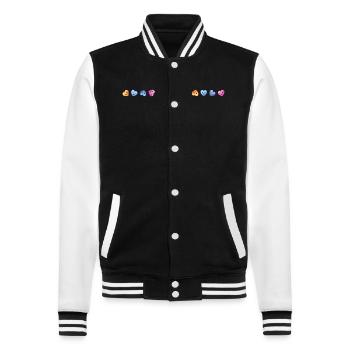 Coeurs, Mignon, Amour, Amour, Coloré - Veste Teddy - noir/blanc - Devant - Nik (191cm) & Marisol (170cm)