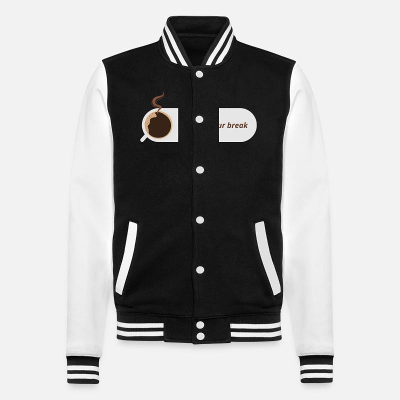 Slide to hour break - College Sweat Jacket - black/white