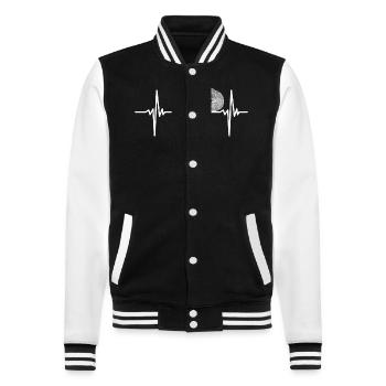 Herzschlag für Faultiere - College-Sweatjacke - Schwarz/Weiß - Vorne - Nik (191cm) & Marisol (170cm)