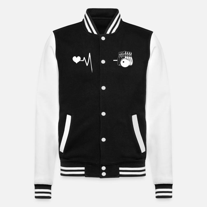 Bowling Heartbeat - College Sweat Jacket - black/white