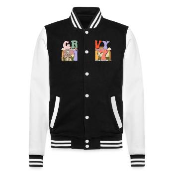 Groovy Since 1987 Retro Hippie 36th Birthday - College Sweat Jacket - black/white - Front - Nik (191cm) & Marisol (170cm)