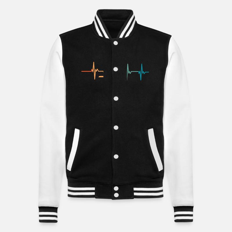 Herzschlag des Mikroskops - College-Sweatjacke - Schwarz/Weiß