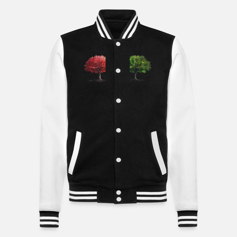 Bäume Baum bunt - College-Sweatjacke - Schwarz/Weiß
