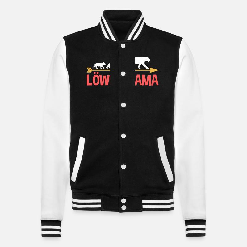Mutter Löwen Mama - College-Sweatjacke - Schwarz/Weiß
