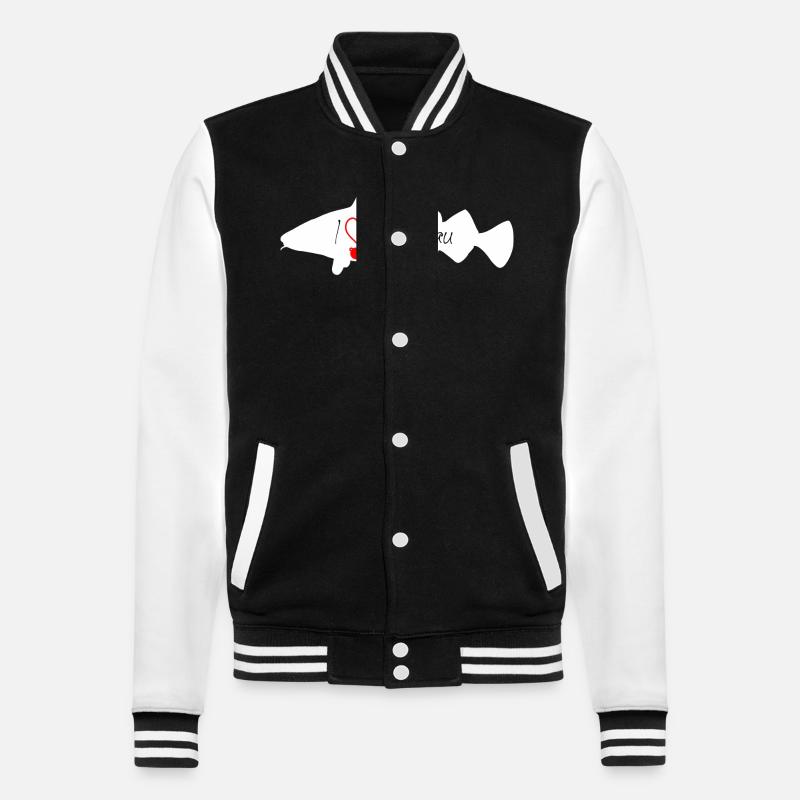 i Love Cod White - College Sweat Jacket - black/white