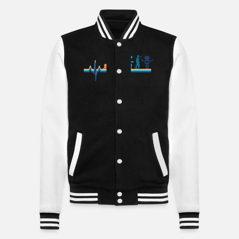 Evolution Heartbeat Roboter - College-Sweatjacke - Schwarz/Weiß