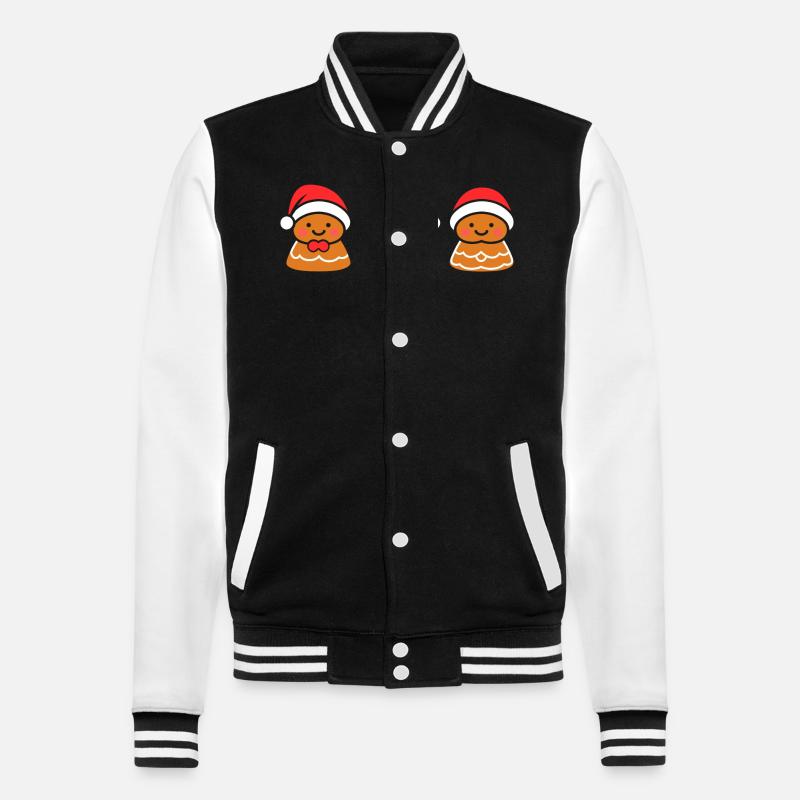 Lebkuchenmann - College-Sweatjacke - Schwarz/Weiß