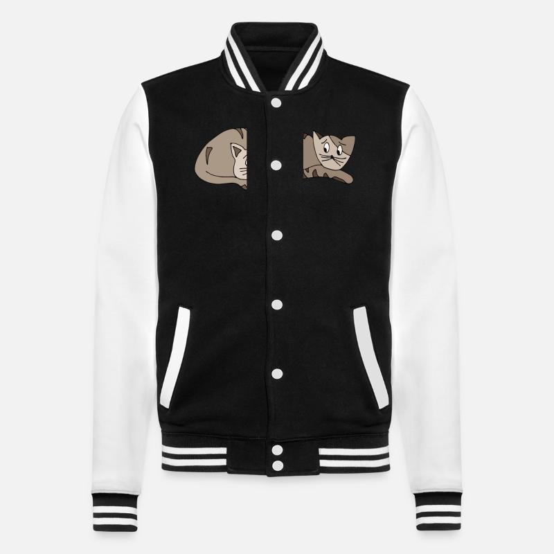 Chats - Veste Teddy - noir/blanc