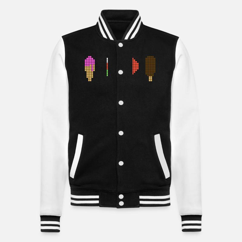 Pixel Eis - Retro Eiscreme - College Sweat Jacket - black/white