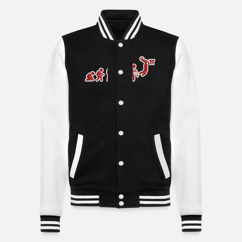 Evolution Basket-ball Rouge Blanc Grunge - Veste Teddy - noir/blanc