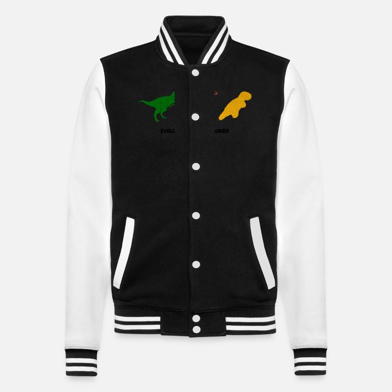 Evolution der Dinosaurier - College-Sweatjacke - Schwarz/Weiß