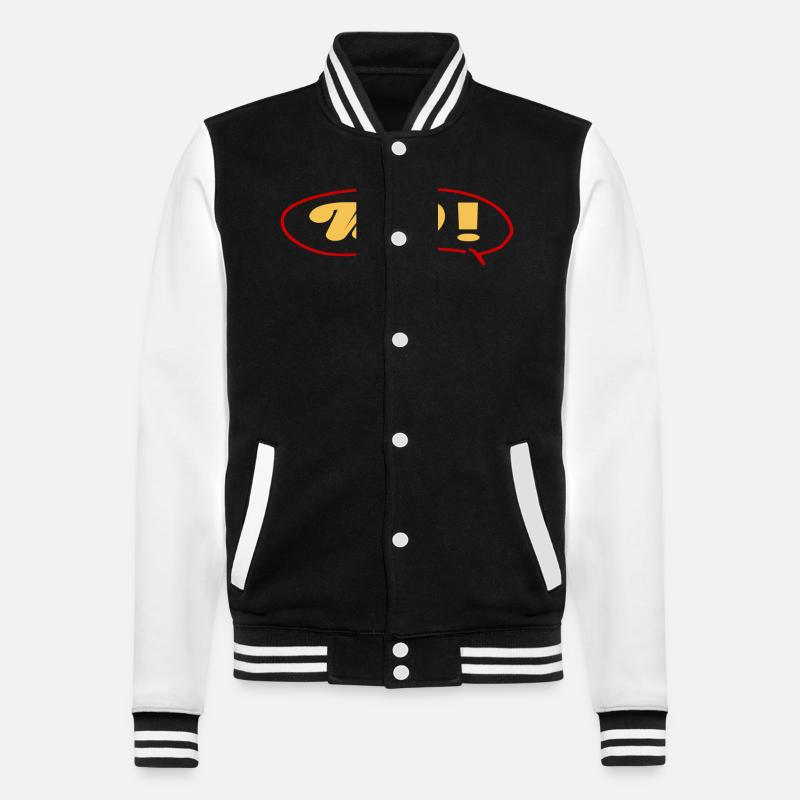 No with speech bubble - College Sweat Jacket - black/white