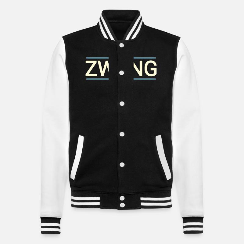 Compulsion baiger text - College Sweat Jacket - black/white