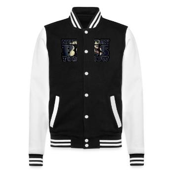 Nerd Today Bo$$ Tomorrow - College-Sweatjacke - Schwarz/Weiß - Vorne - Nik (191cm) & Marisol (170cm)