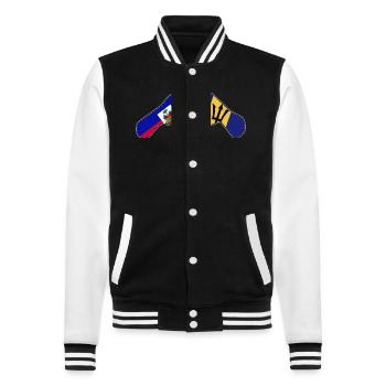 Drapeau de la Barbade Bayan barbadien - Veste Teddy - noir/blanc - Devant - Nik (191cm) & Marisol (170cm)