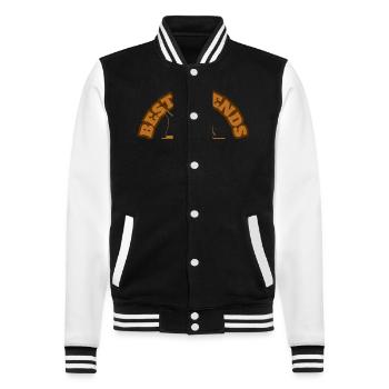 Best Friends Father With Daugher Fishing Brown - College Sweat Jacket - black/white - Front - Nik (191cm) & Marisol (170cm)