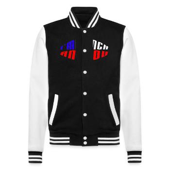 I am French and you - College Sweat Jacket - black/white - Front - Nik (191cm) & Marisol (170cm)