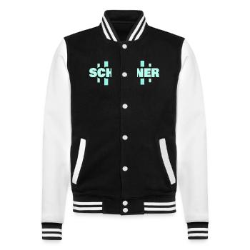 Carpenter - College Sweat Jacket - black/white - Front - Nik (191cm) & Marisol (170cm)