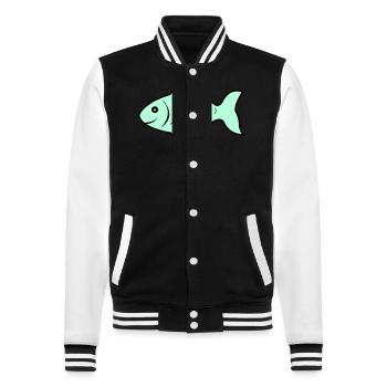 poissons1 - Veste Teddy - noir/blanc - Devant - Nik (191cm) & Marisol (170cm)